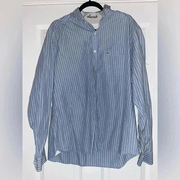 Lacoste Men’s 44 Slim Fit Striped Button Down - Picture 1 of 7